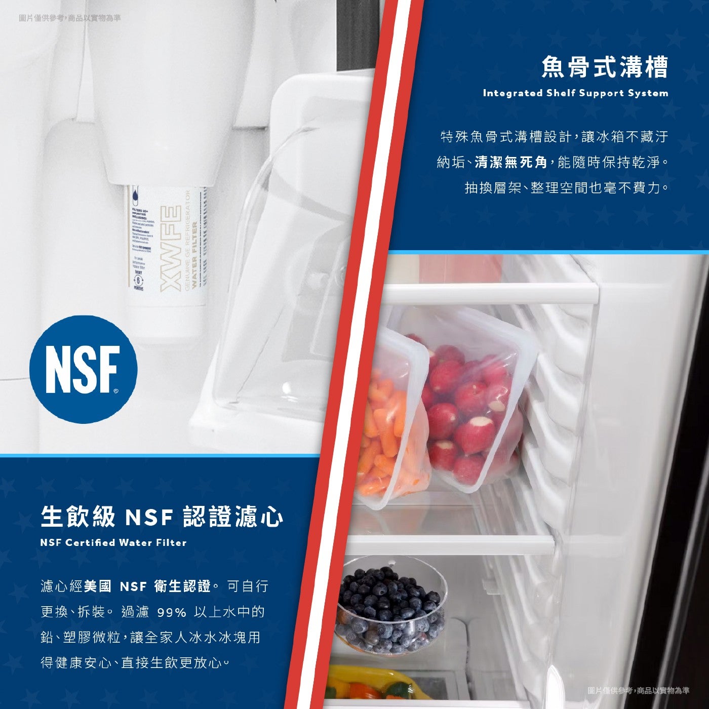 圖片僅供參考,商品以實物為準 NSF XWFE GENUINE GE REENA WATER FILTER 生飲級 NSF認證濾心 Certified Water Filter 濾心經美國 衛生認證。