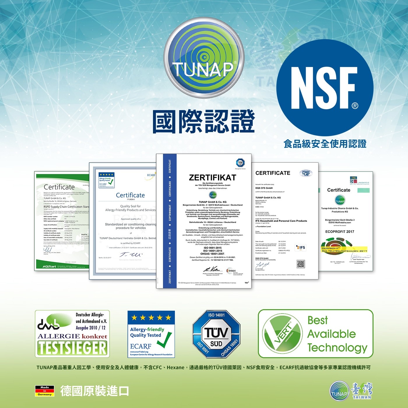 國際認證食品級安全使用認證