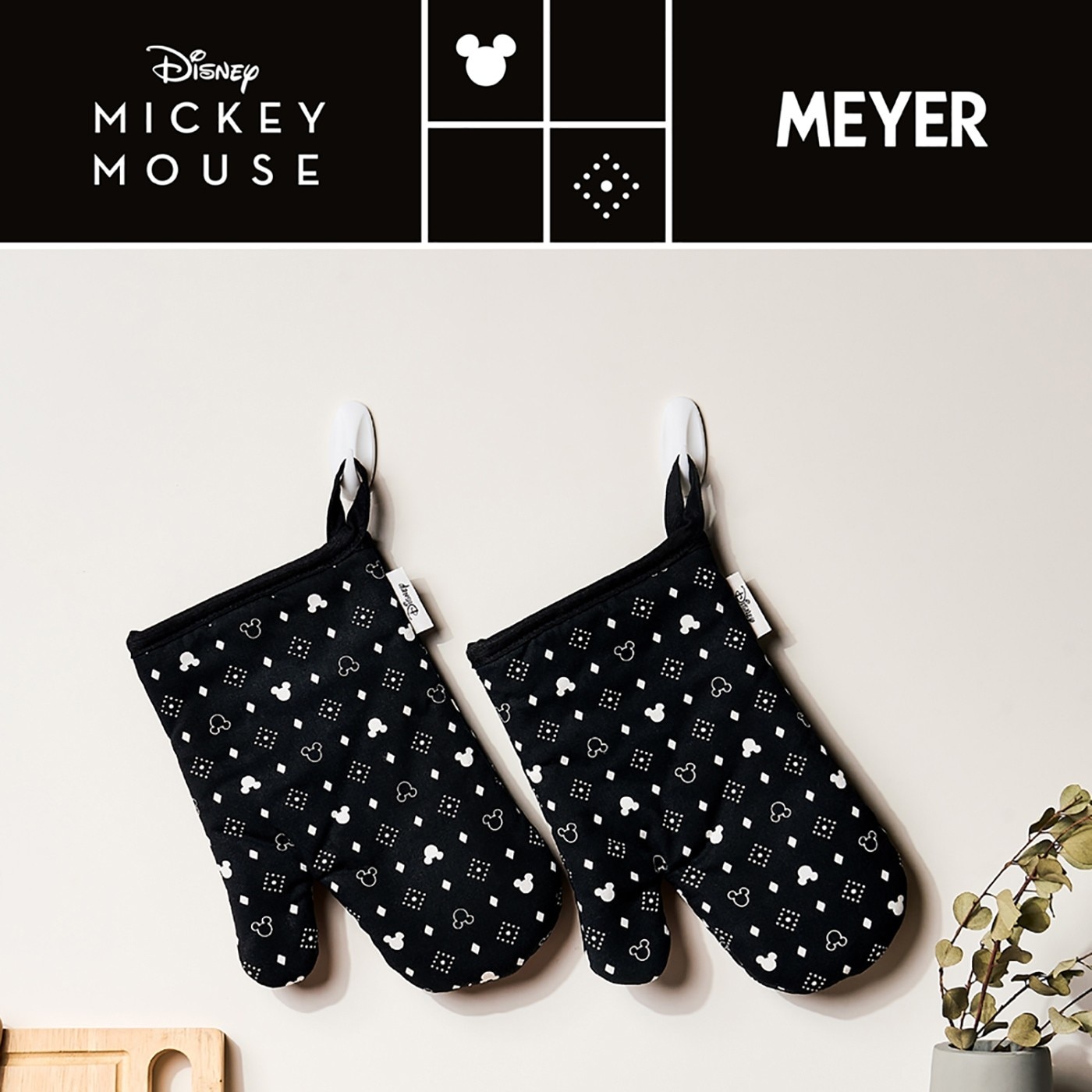 美亞 迪士尼經典隔熱手套組 18 cm X 26 cm X 15 cm 黑