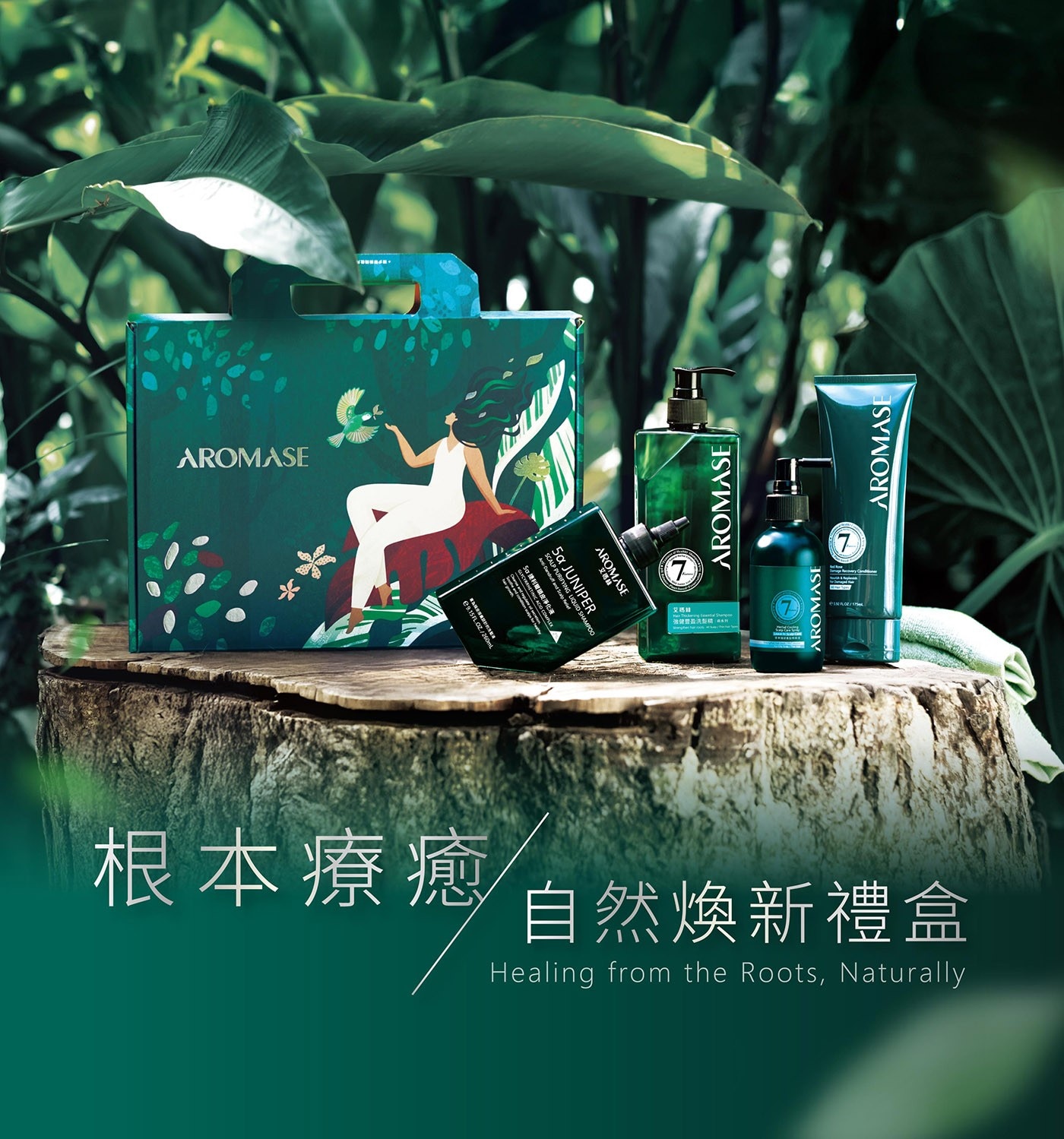 AROMASE JUNIPER and LIQUID SHAMPOO 頭皮淨化液 艾嗎玆 強健洗髮精N 根本療癒 自然煥新禮盒 Healing from the Naturally