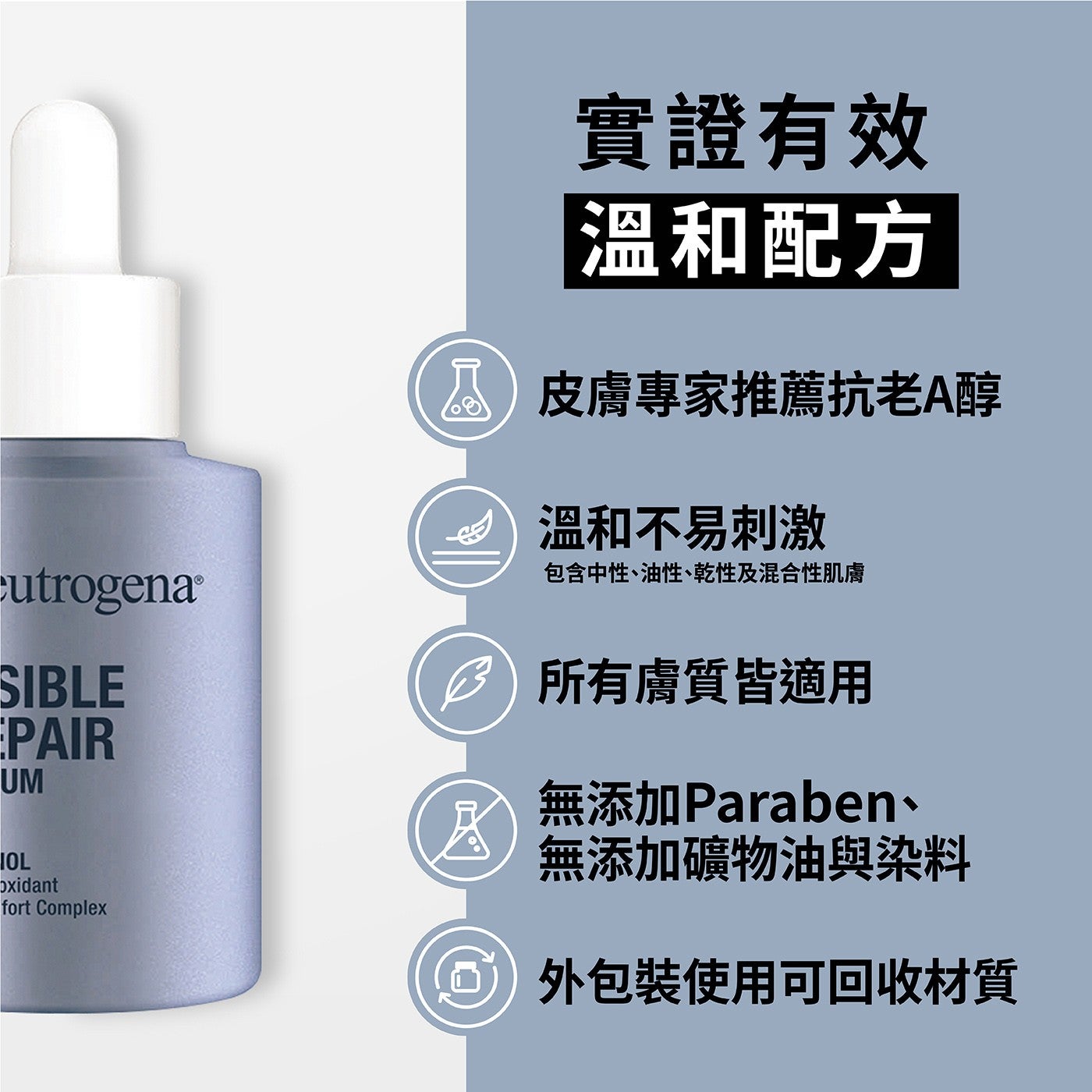 cutrogena SIBLE PAIR UM IOL oxidant fort Complex 實證有效 溫和配方 本皮膚專家推薦抗老A醇 溫和不易刺激 包含中性、油性...