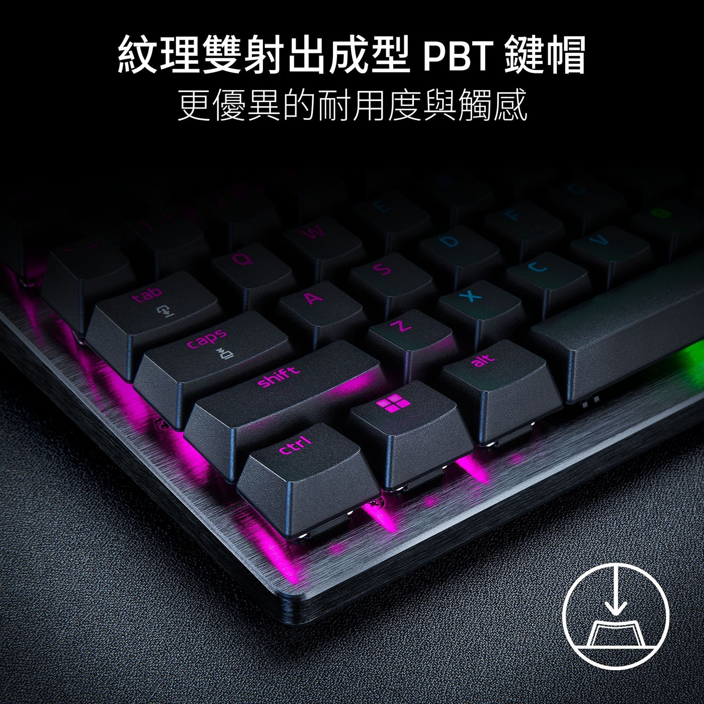 紋理雙射出成型 PBT 鍵帽 更優異的耐用度與觸感