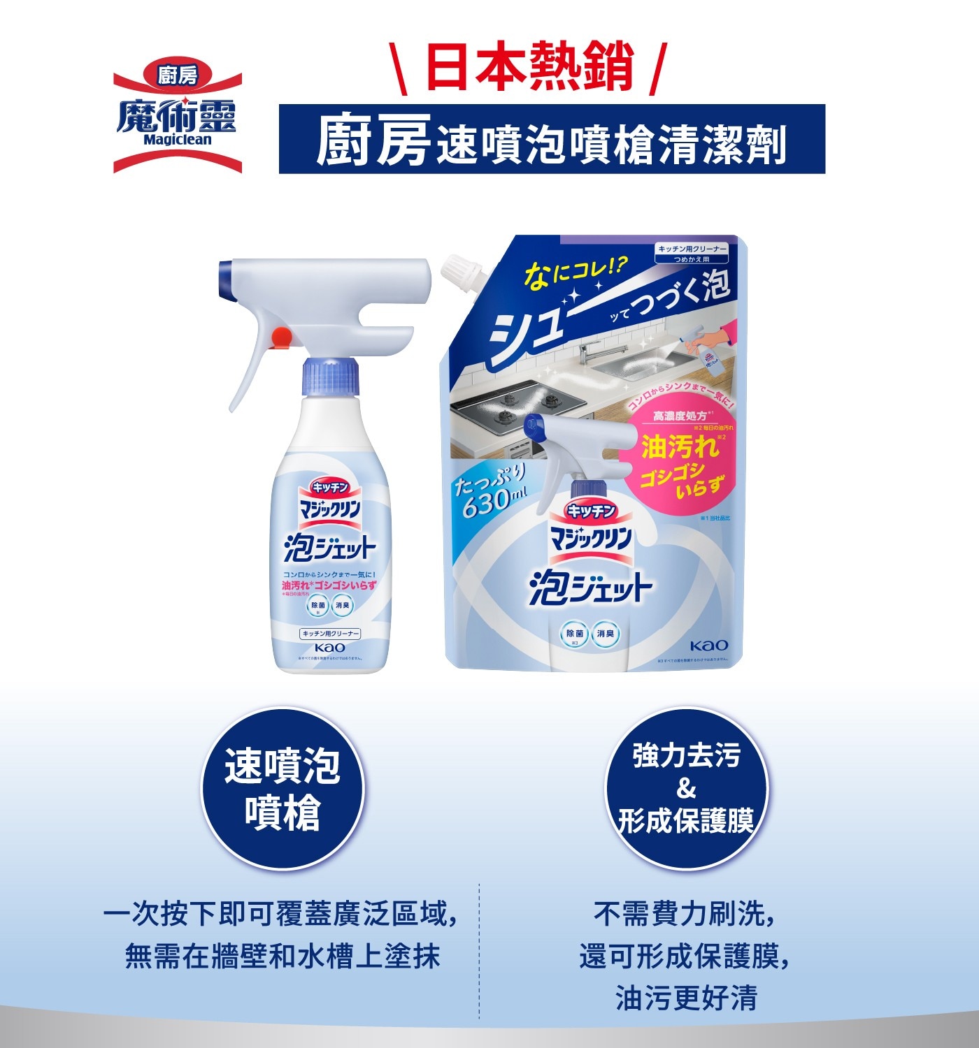 廚房 魔術靈 Magiclean 日本熱銷 廚房速噴泡噴槍清潔劑