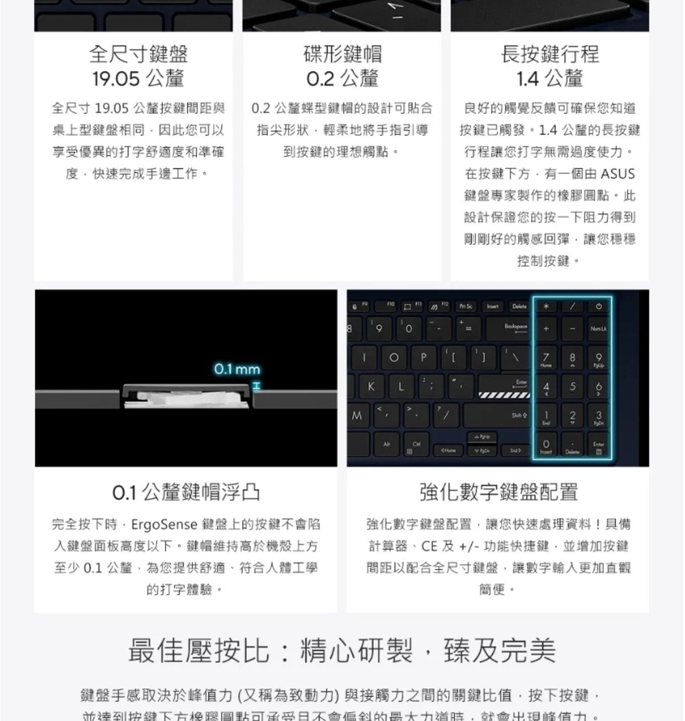 全尺寸鍵盤 公釐 全尺寸19.05公釐按鍵間距與 桌上型鍵盤相同,因此您可以 享受優異的打字舒適度和準確 度,快速完成手邊工作。