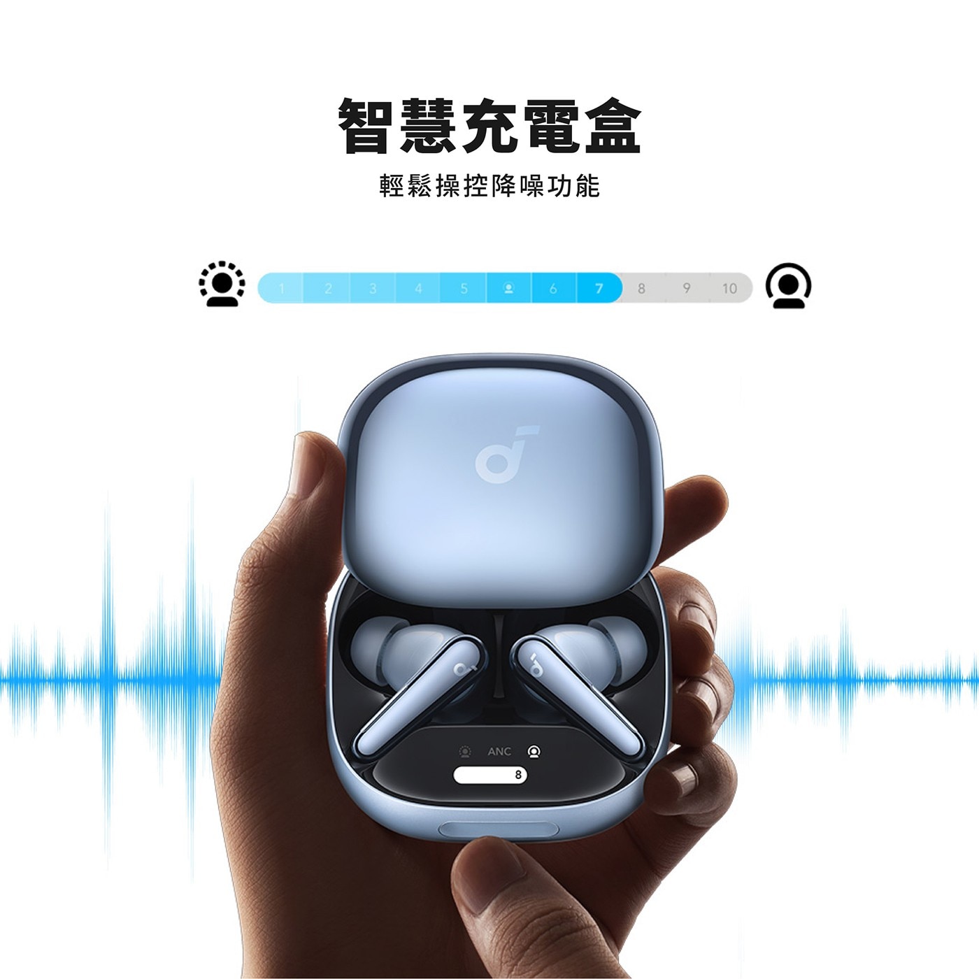 智慧充電盒 輕鬆操控降噪功能