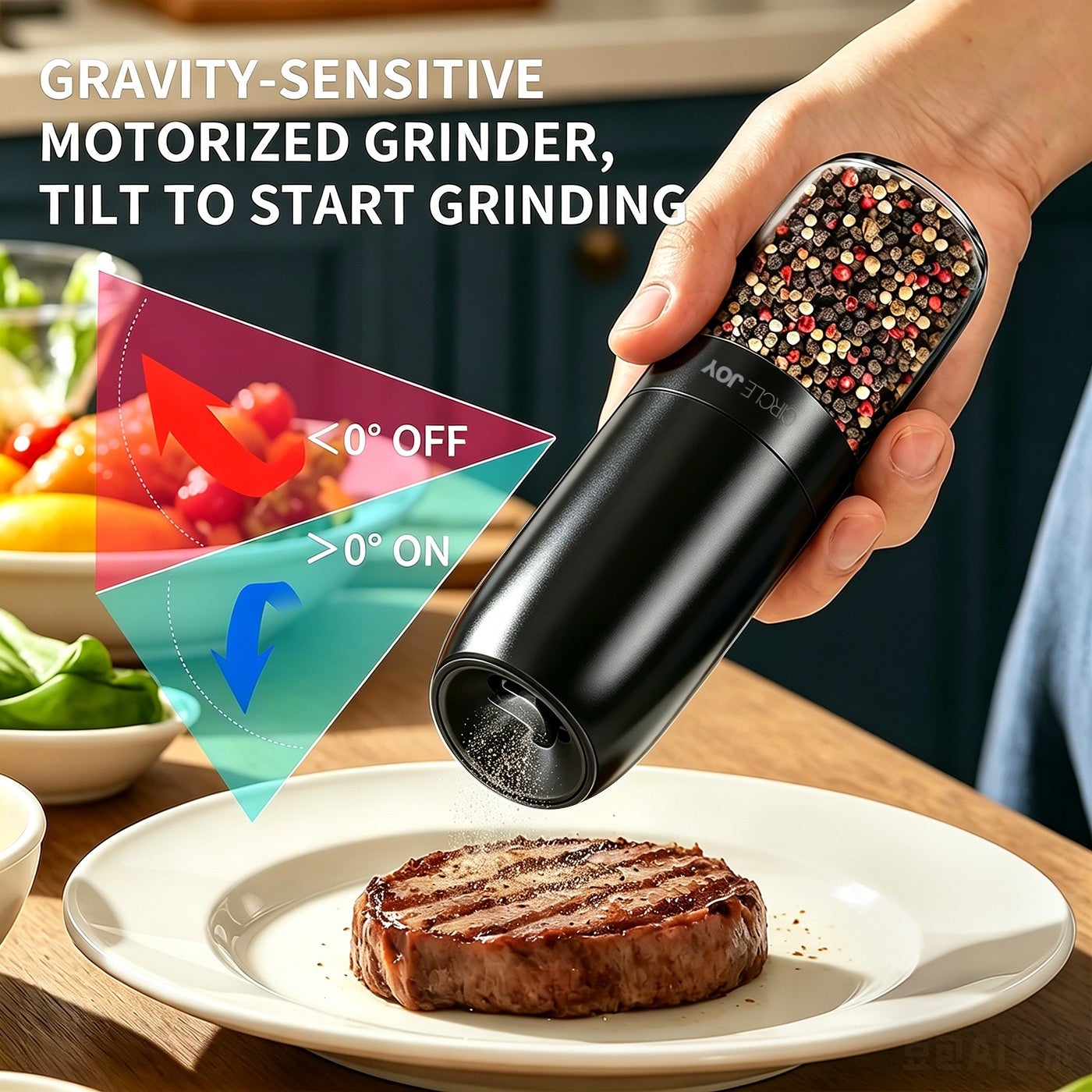 MOTORIZED TILT TO START GRINDING OFF ON