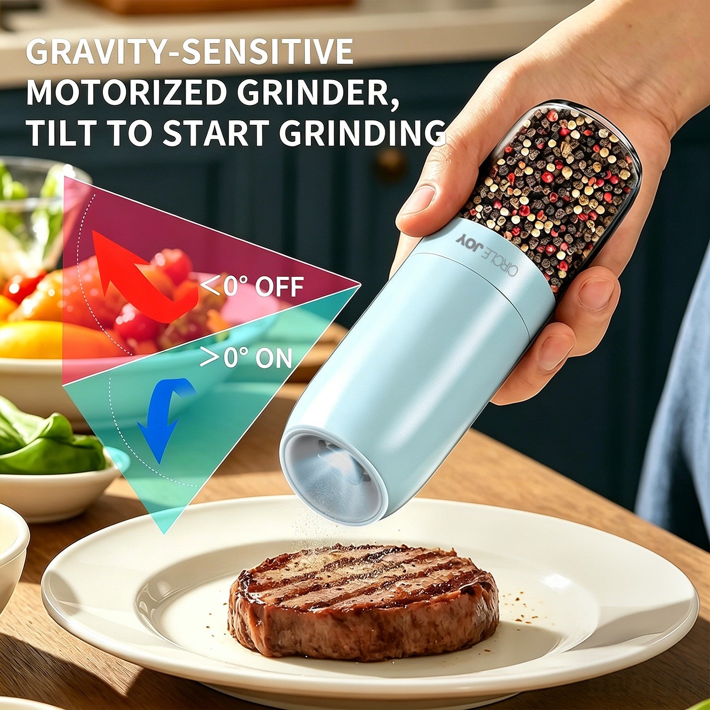 MOTORIZED TILT TO START GRINDING OFF ON