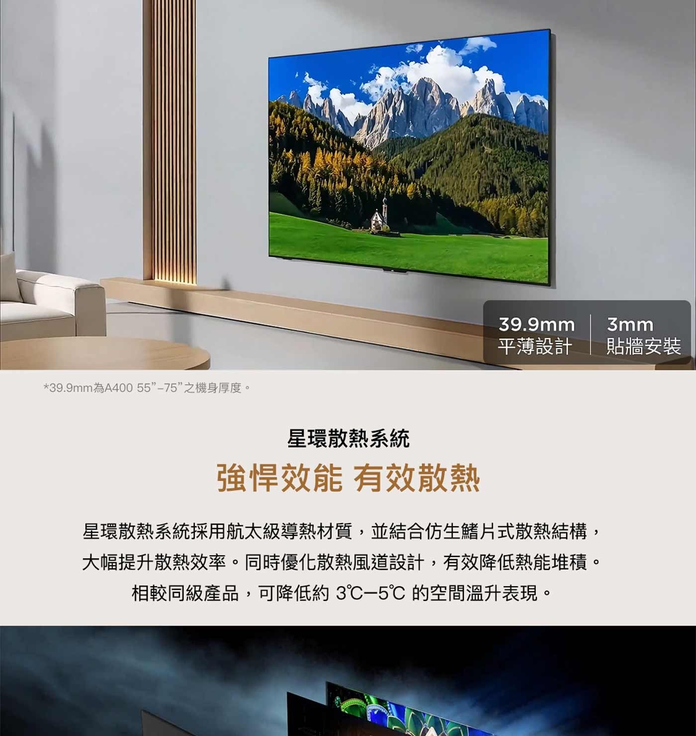 39.9mm為A-75之機身厚度星環散熱系統 39.