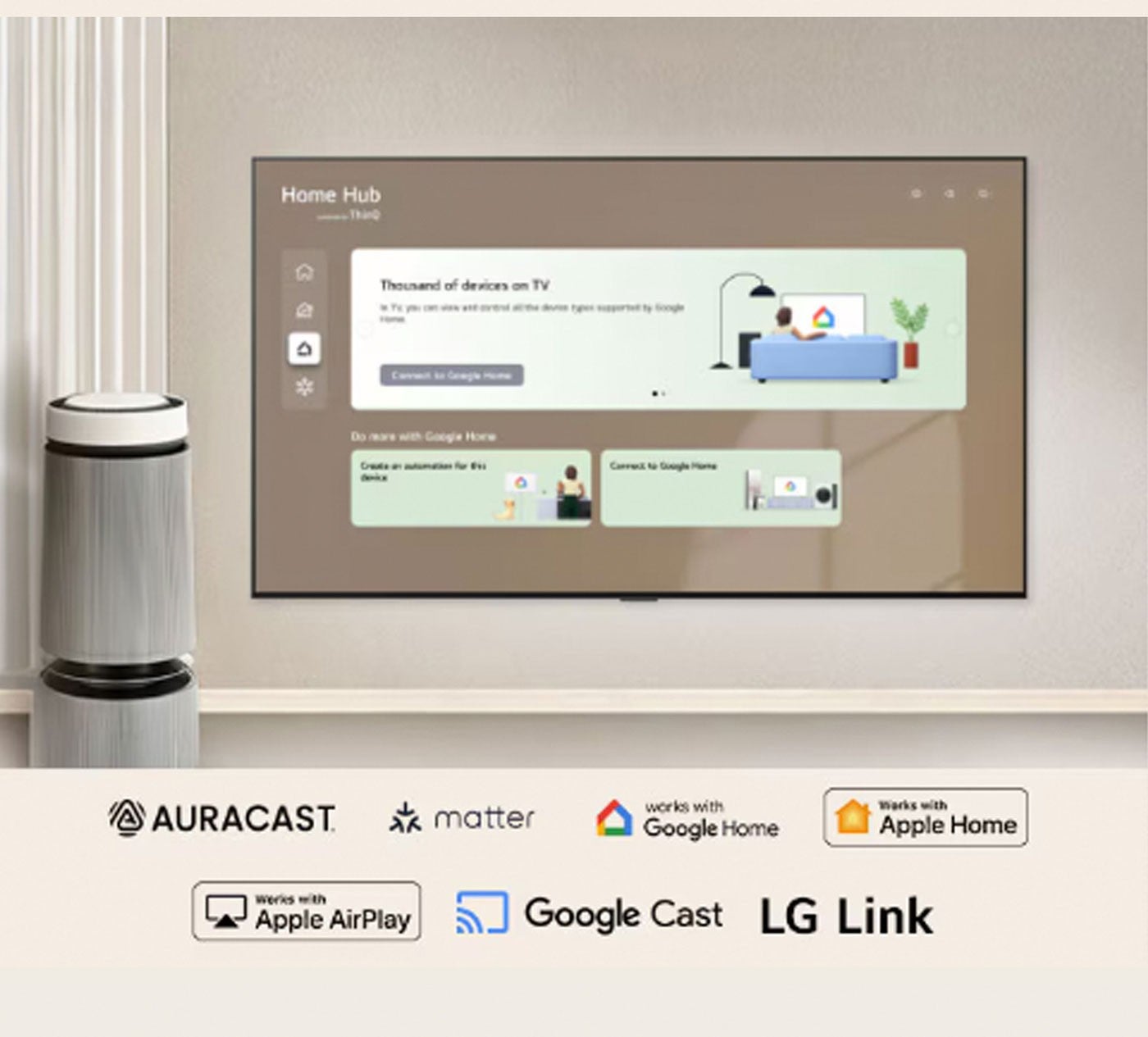 Home Hub Thousand of devices on TV Do more with Google Hore AAURACAST werks works marks matter...