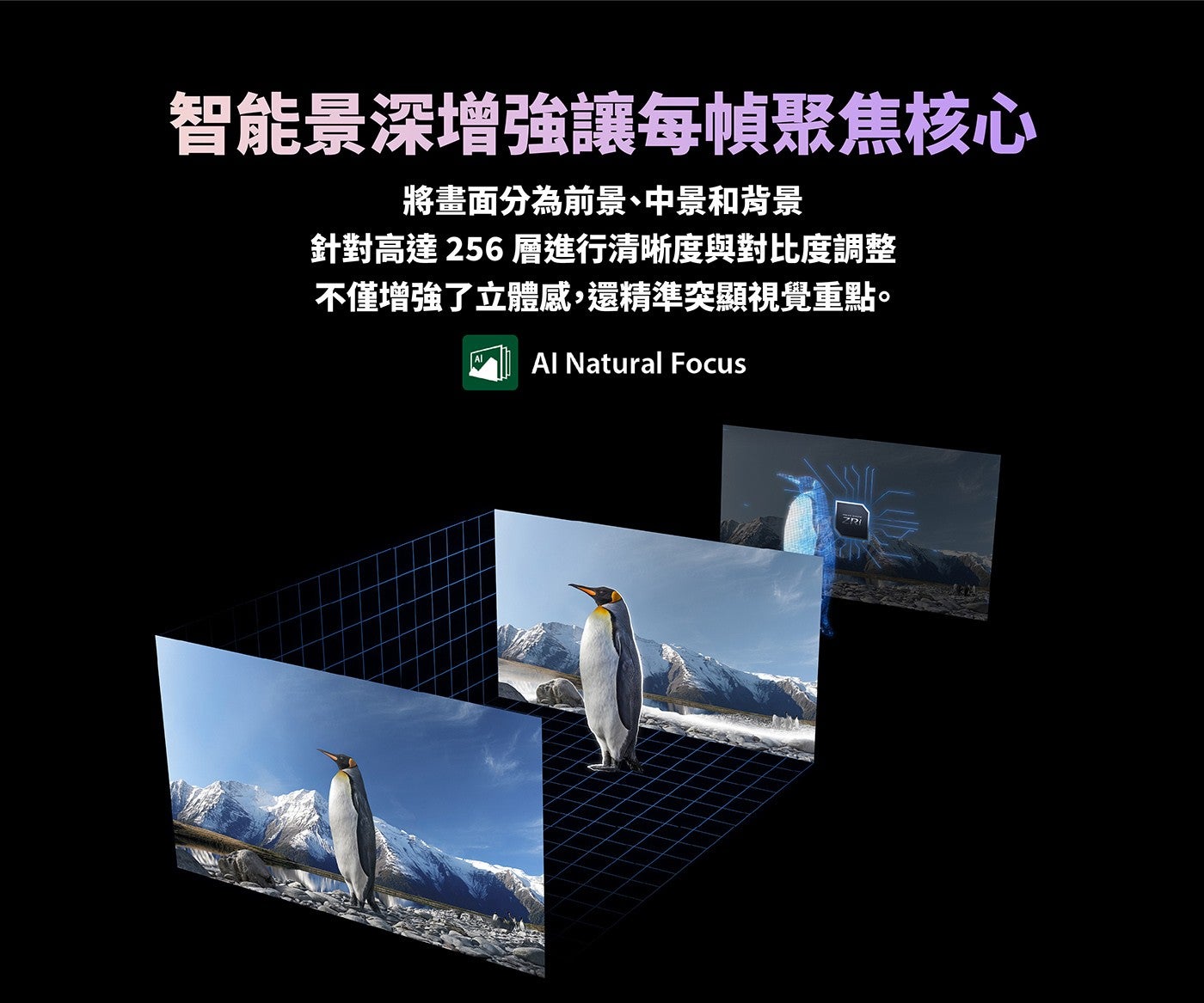 智能景深增強讓每幀聚焦核心將畫面分為前景、中景和背景針對高達256層進行清晰度與對比度調整不僅增強了立體感,還精準突顯視覺重點