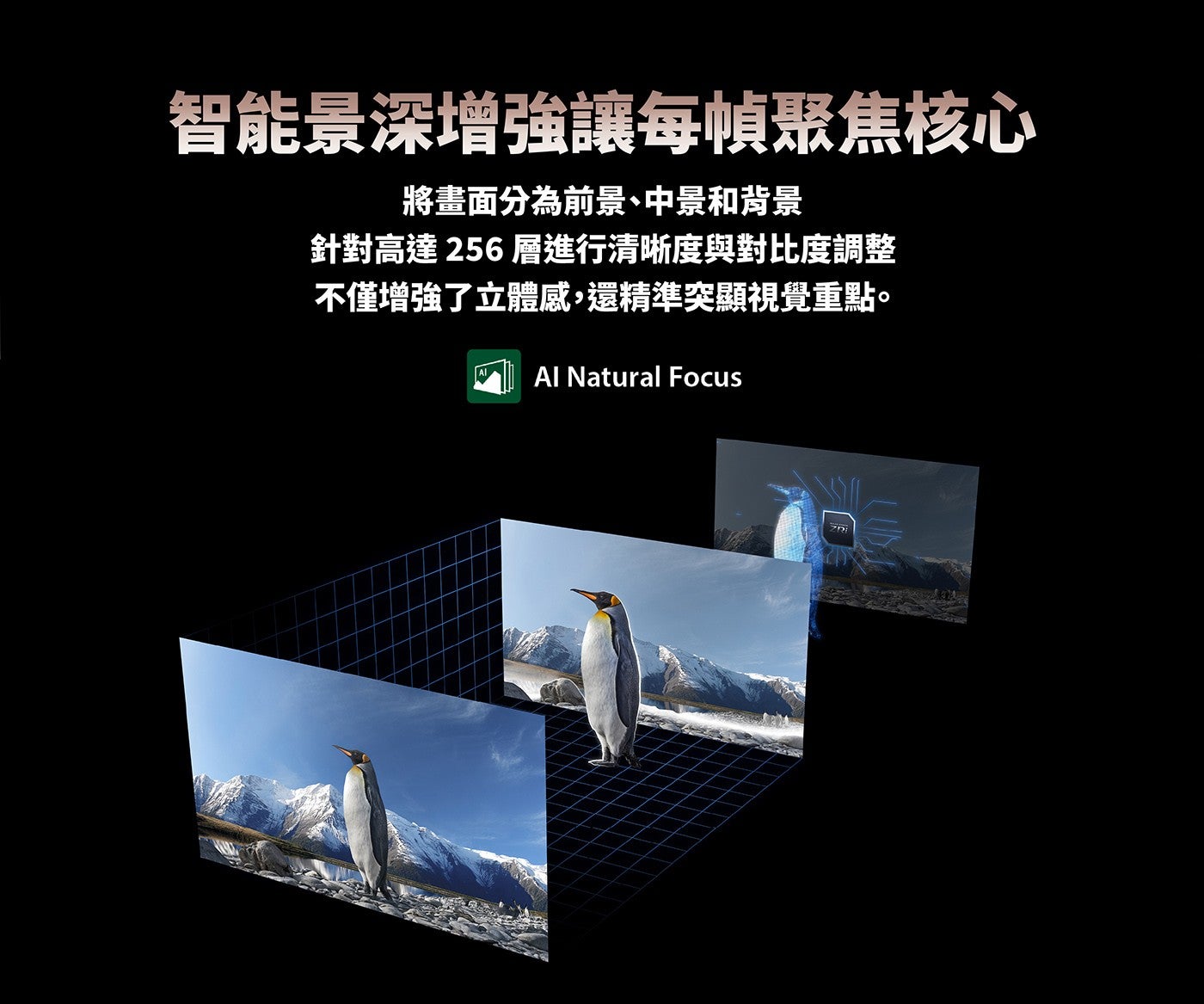 智能景深增強讓每幀聚焦核心將畫面分為前景、中景和背景針對高達256層進行清晰度與對比度調整不僅增強了立體感,還精準突顯視覺重點