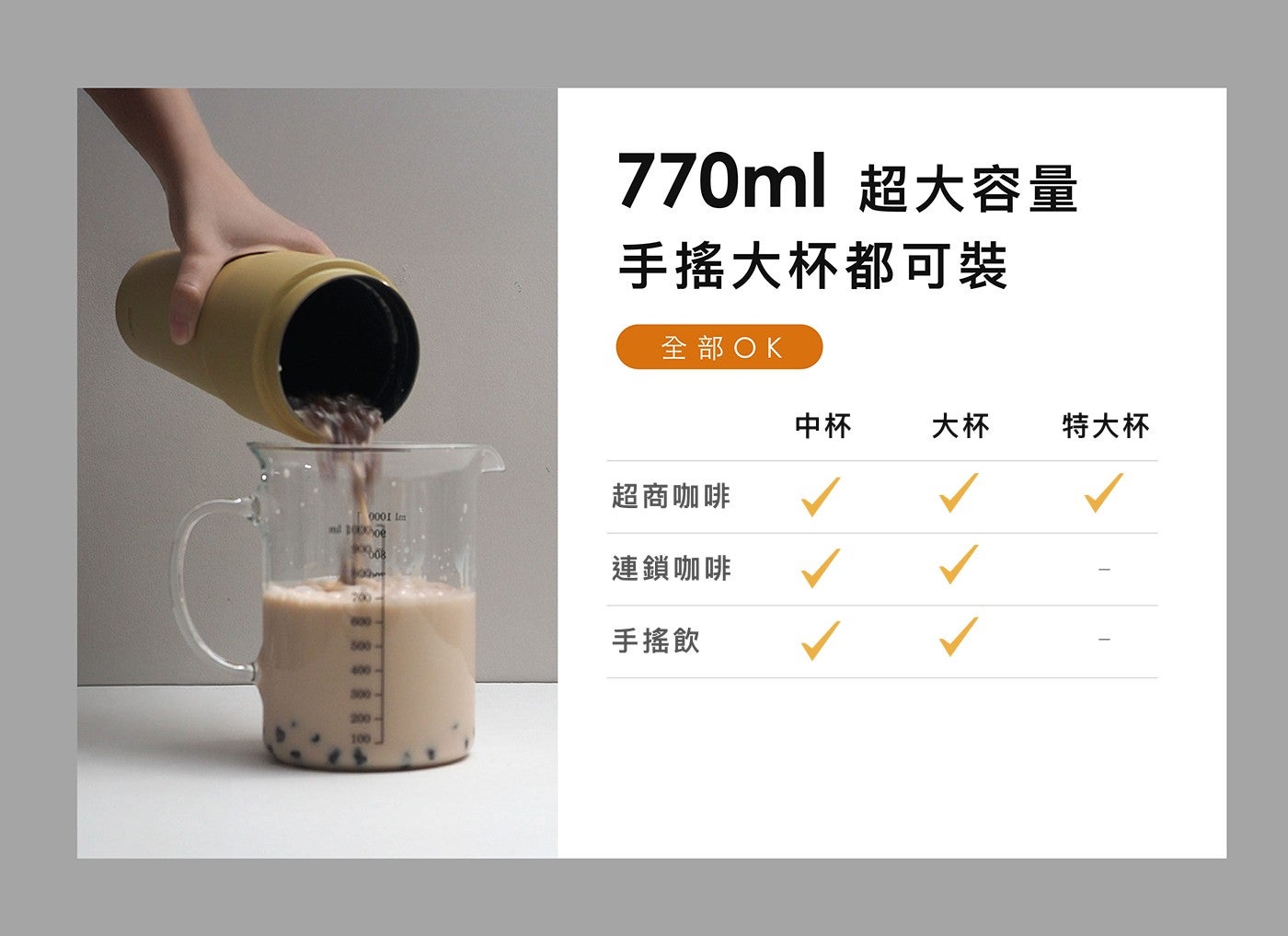 770ml 超大容量 手搖大杯都可裝 全部 OK 中杯 大杯 特大杯 超商咖啡 連鎖咖啡 手搖飲