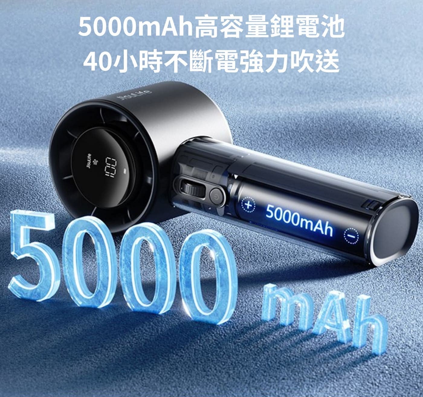 5000mAh 40小時不斷電強力吹送 Jisulife 5000mAh MA