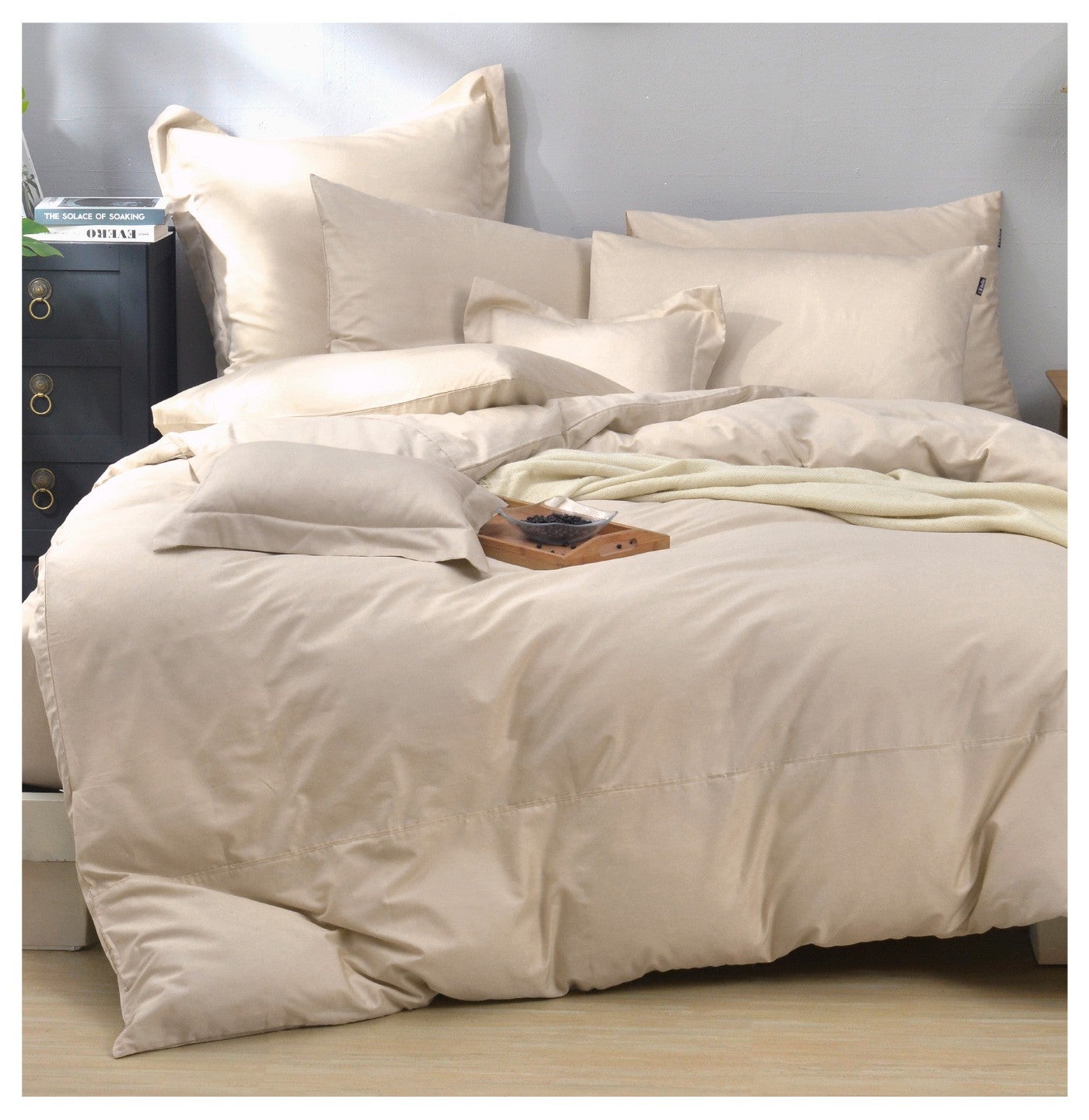 EC LA BELLE DUVET COVER SN 單人 200TC 素色薄被套杏 150X210CM