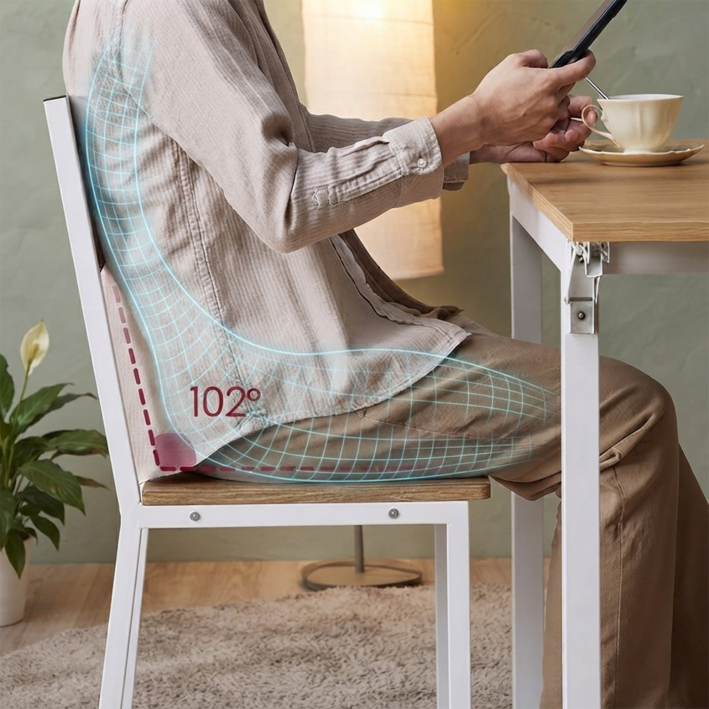 EC VASAGLE DINING CHAIR方背餐椅2入棕白