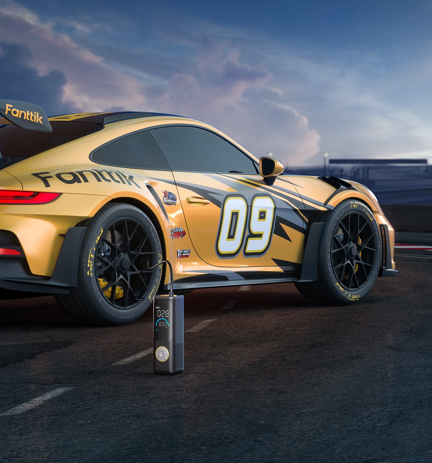 Fanttik S200 APEX 多功能無線打氣機 汽車用途