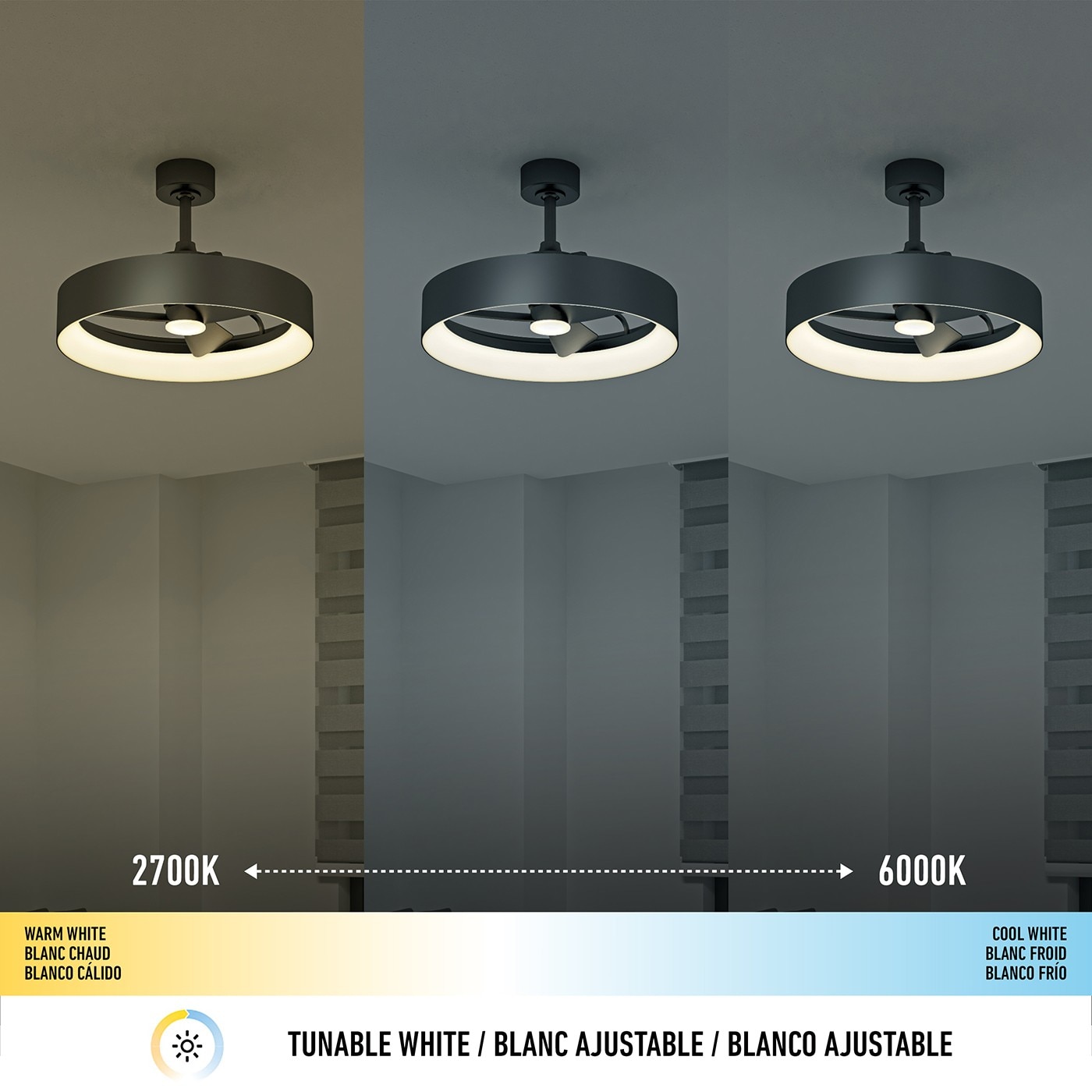 WARM WHITE BLANC CHAUD BLANCO CÁLIDO 2700K 6000K