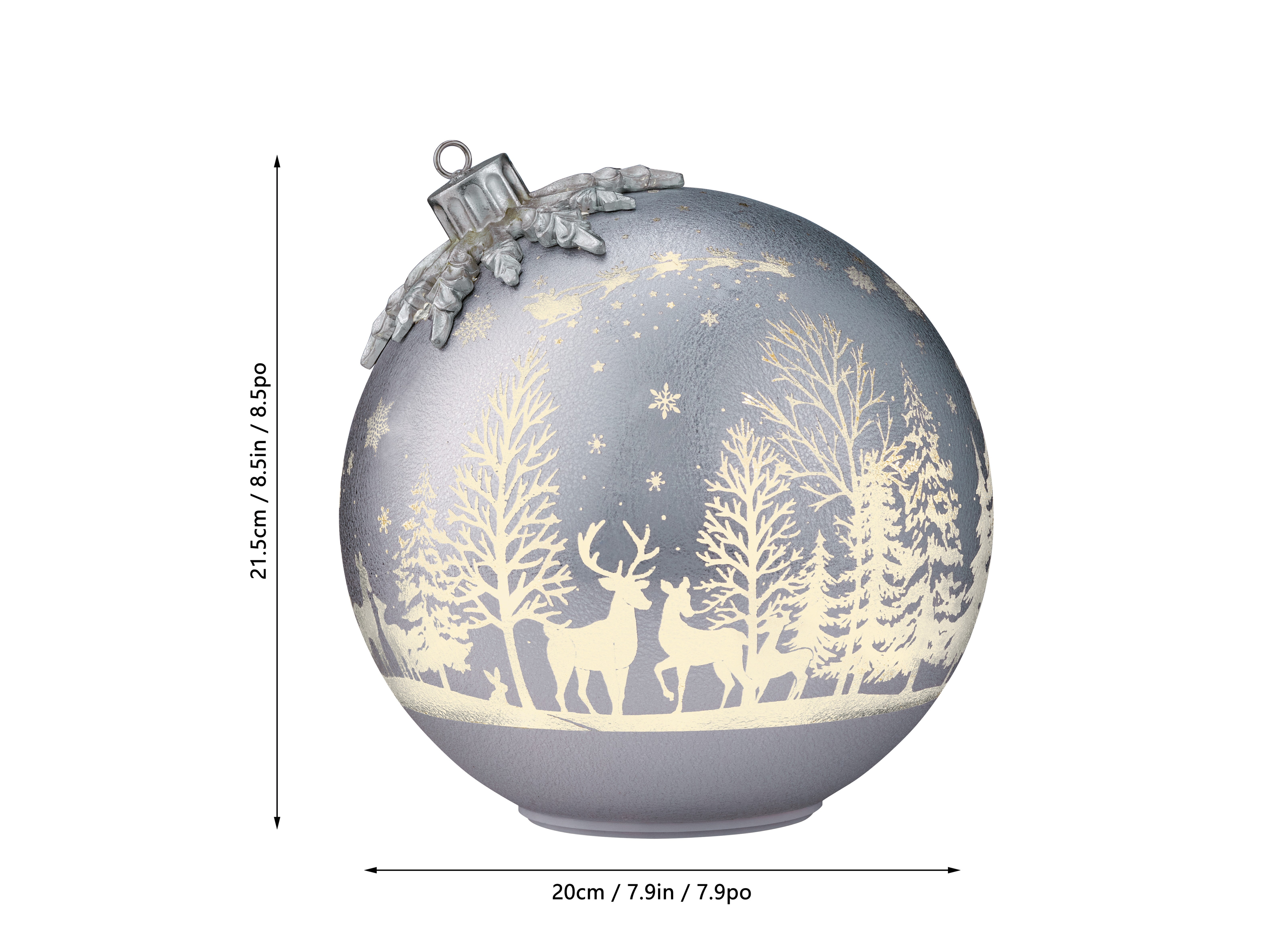 ROTATING GLASS ORNAMENTLED旋轉玻璃球聖誕擺飾2件組
