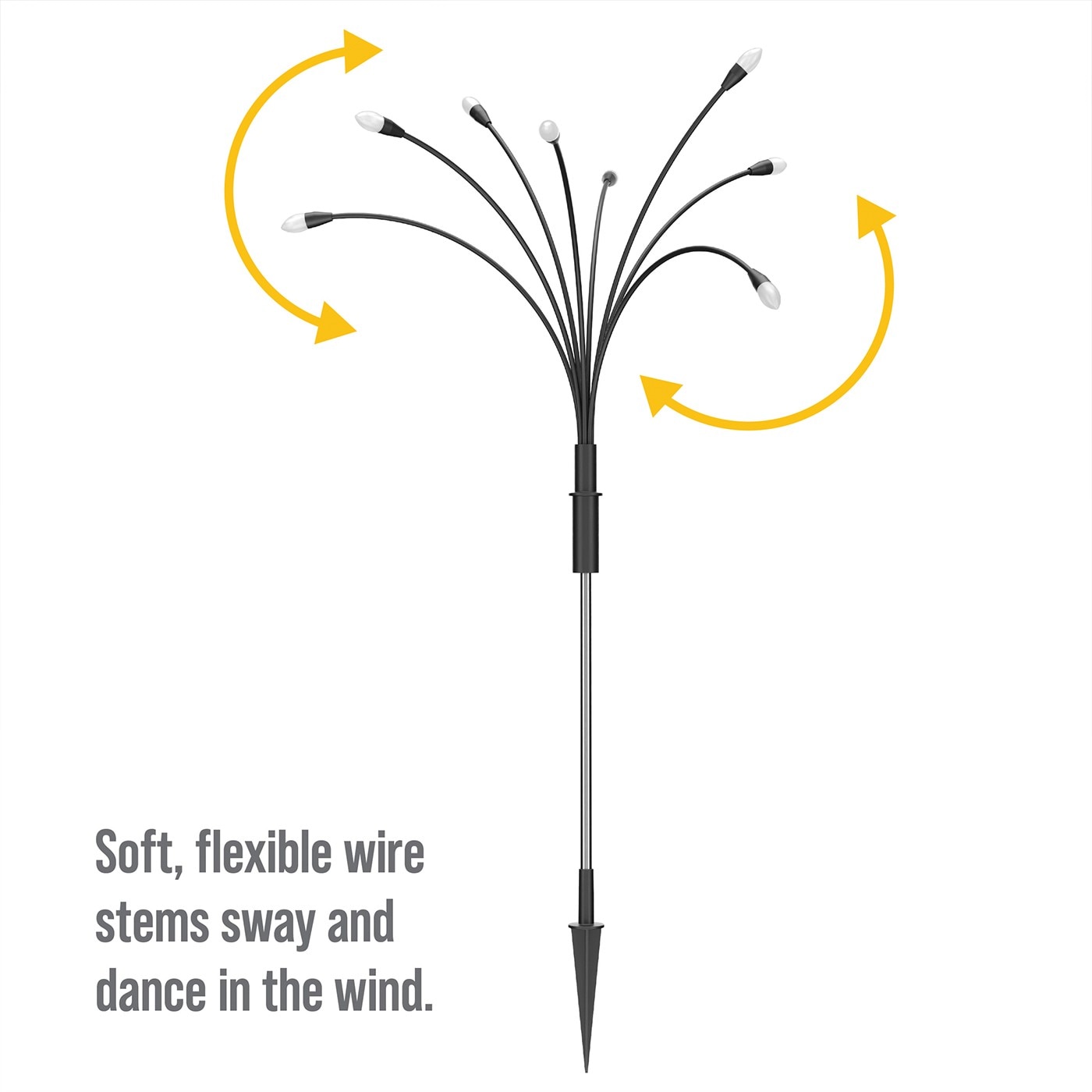 Soft, flexible wire stems sway and dance in the
