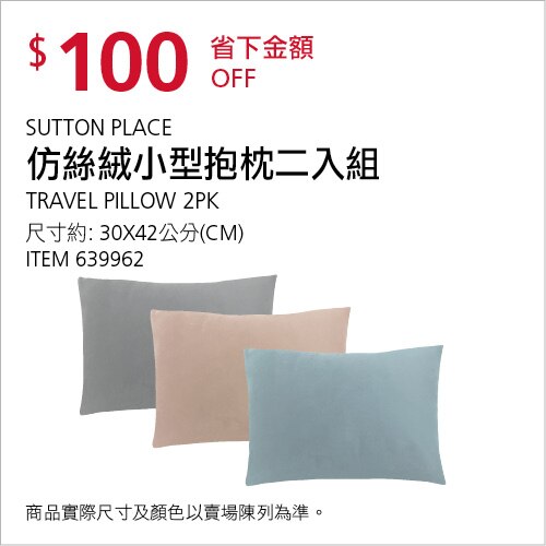 SUTTON PLACE 仿絲絨小型抱枕二入組