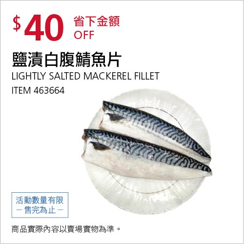 鹽漬白腹鯖魚排