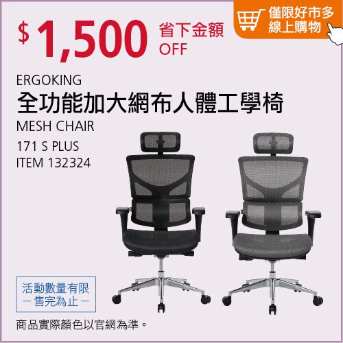 ERGOKING 全功能加大網布人體工學椅 171 S PLUS系列