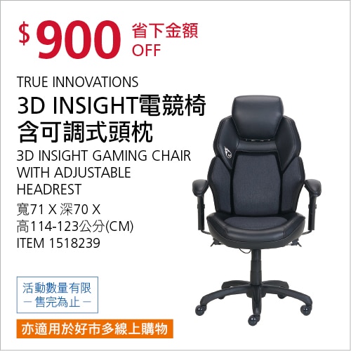 TRUE INNOVATIONS 3D INSIGHT電競椅含可調式頭枕