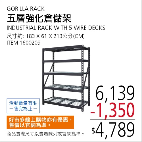 GORILLA RACK 五層強化倉儲架