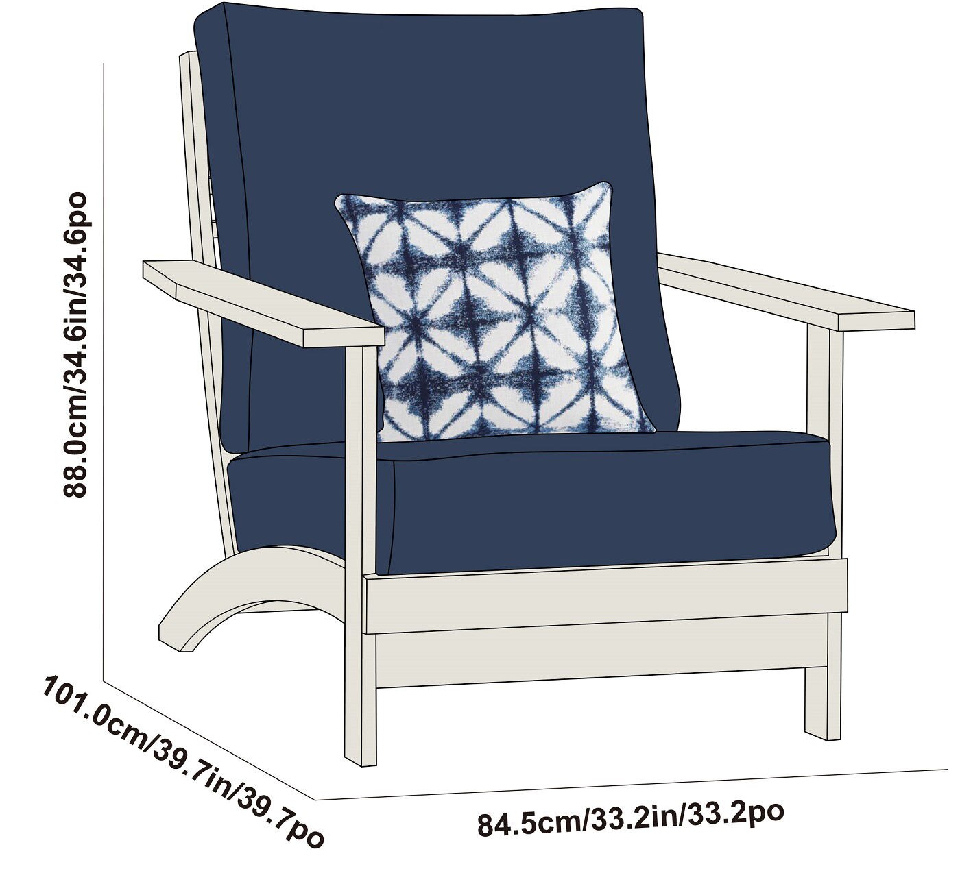 ATLeisure 戶外休閒桌椅三件組防銹超大鋁框製/使用Sunbrella布料