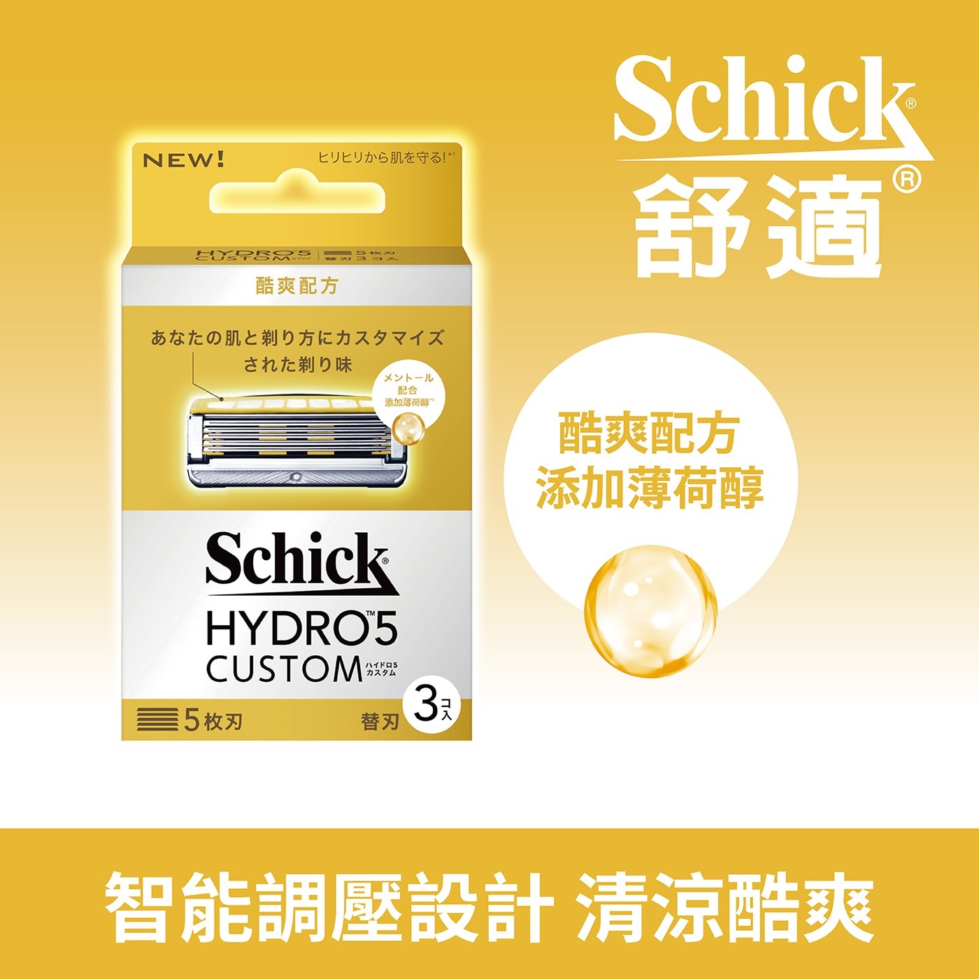 舒適 Hydro水次元5辨型刮鬍刀1.智能調壓設計