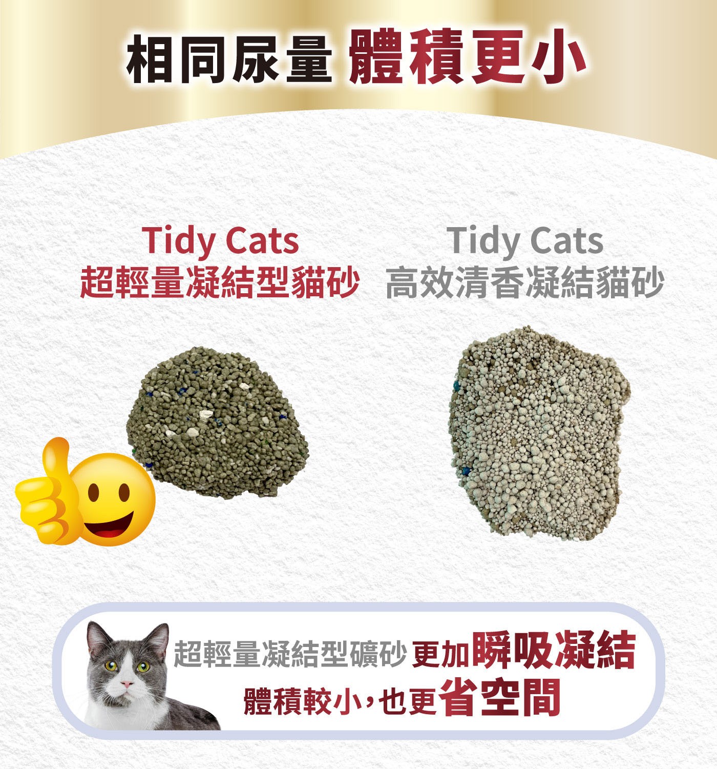 Tidy Cats 超輕量凝結型貓砂 3.86公斤 X 2罐 更加瞬吸凝結 體積較小,也更省空間