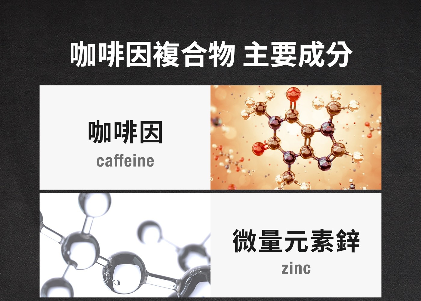 咖啡因複合物主要成分咖啡因caffeine微量元素鋅zinc