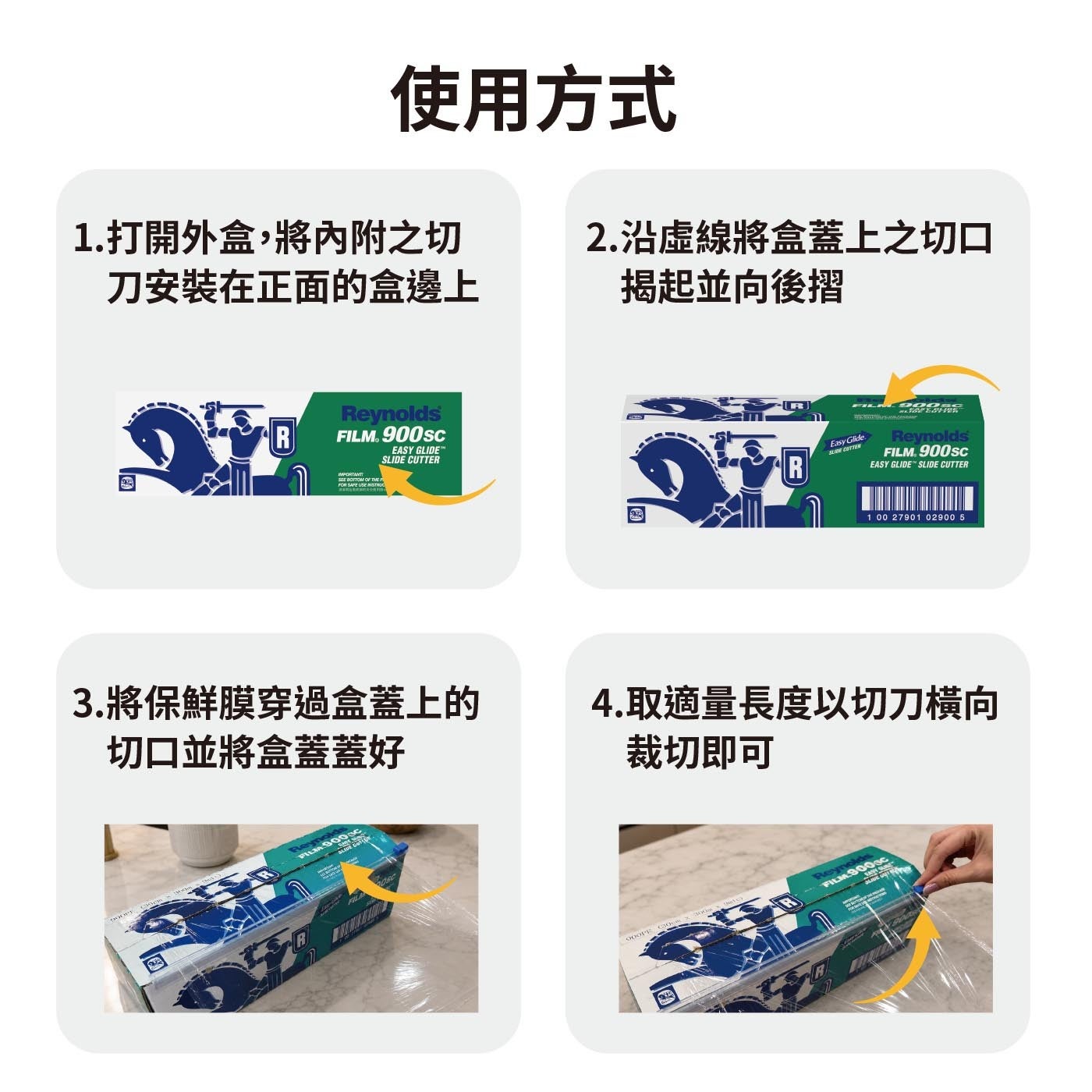 使用方式 2.沿虛線將盒蓋上之切口 揭起並向後摺 x1.