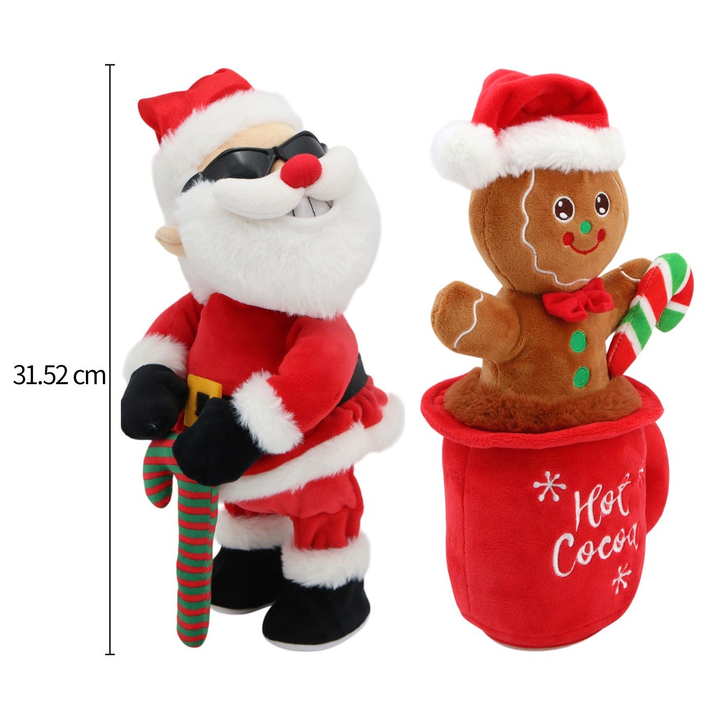 ANIMATED CHRISTMAS PLUSH聖誕玩偶音樂裝飾 2入組