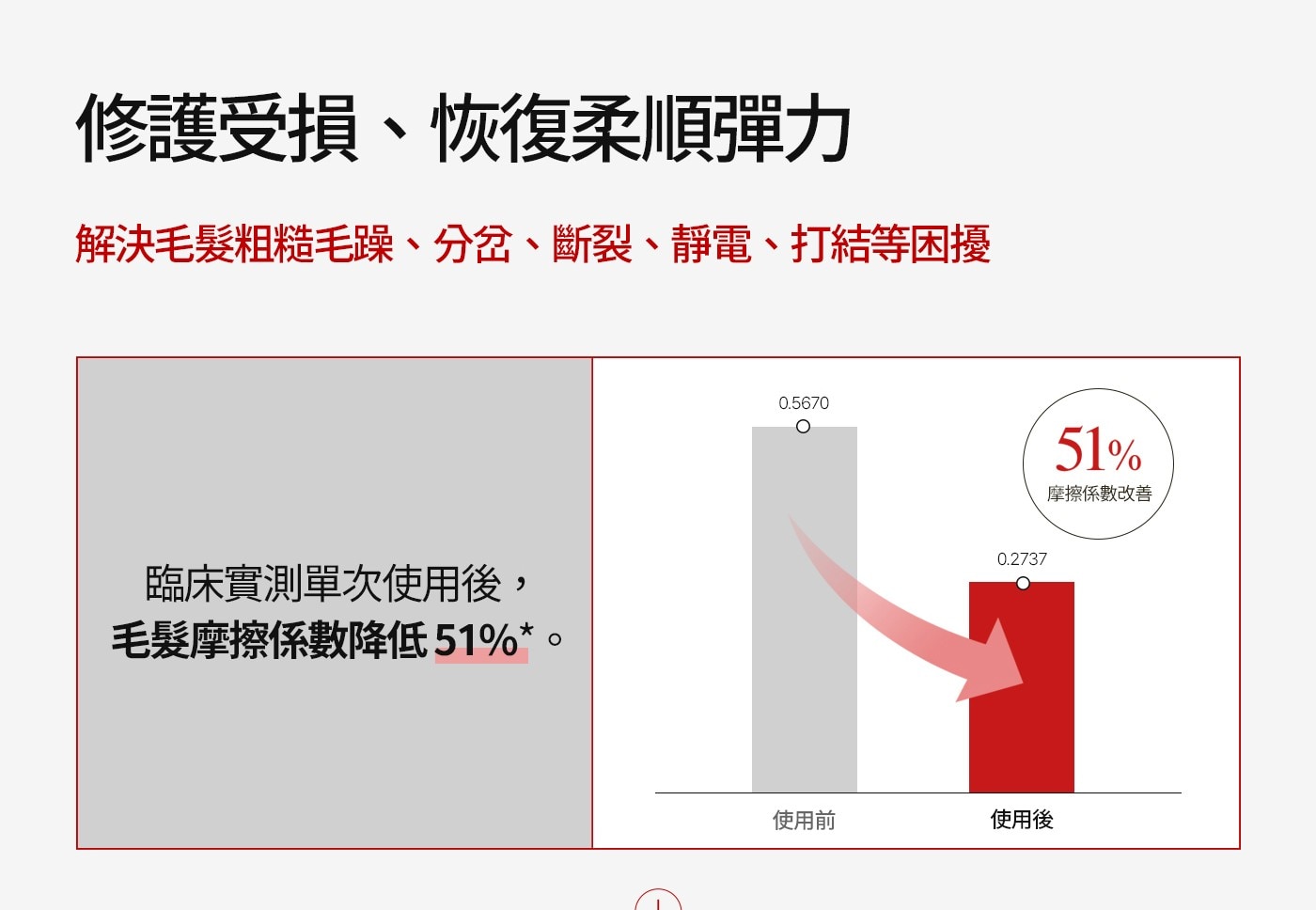 解決毛髮粗糙毛躁、分岔、斷裂、靜電、打結等困擾