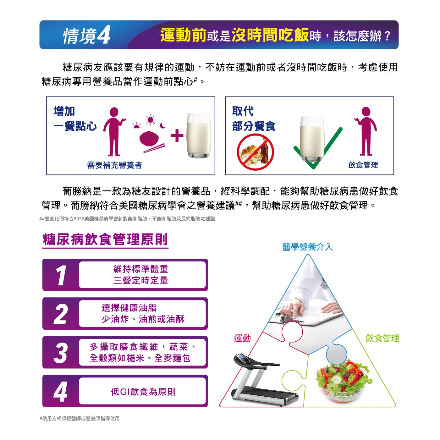 亞培葡勝納三重強護粉狀配方-糖尿病專用營養品,不含乳糖及零膽固醇,適用於第1型及第2型糖尿病患者,需低鈉、低膽固醇飲食之糖尿病患者,乳糖不耐之糖尿病患者.