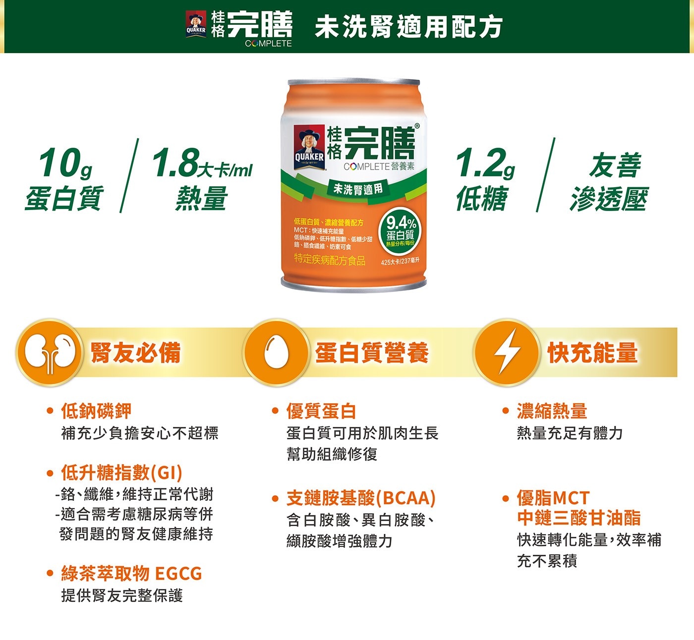 低升糖指數(GI)-鉻、纖維,維持正常代謝-適合需考慮糖尿病等併發問題的腎友健康維持