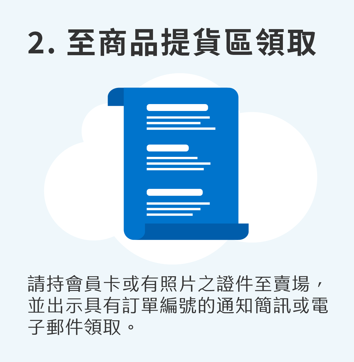 至商品提貨區領取