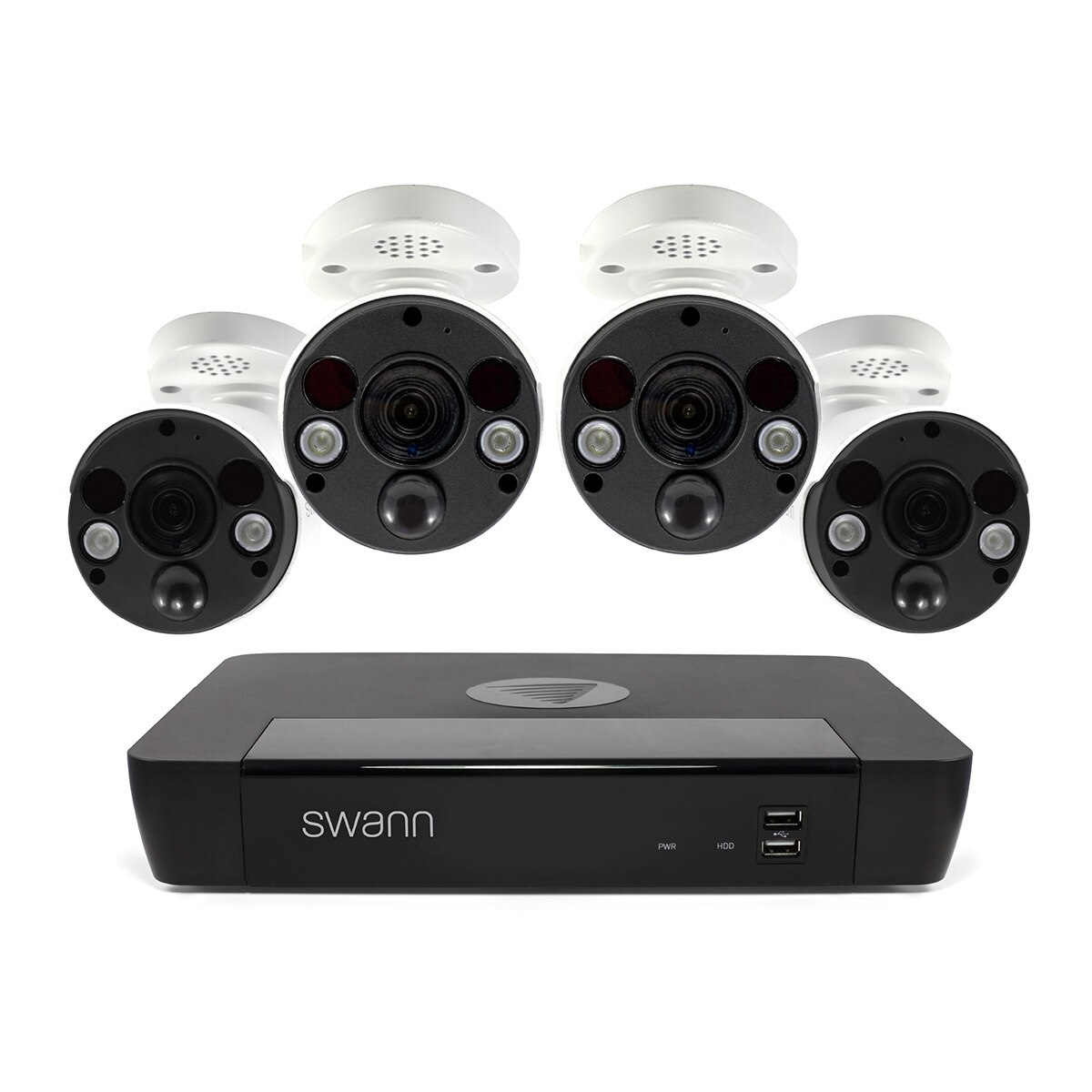 Swann NVR 系列結合高畫質 IP攝影機與網路錄影功能，具備人形辨識與智慧警報功能，提供更清晰、更智能的居家與商業安全防護
