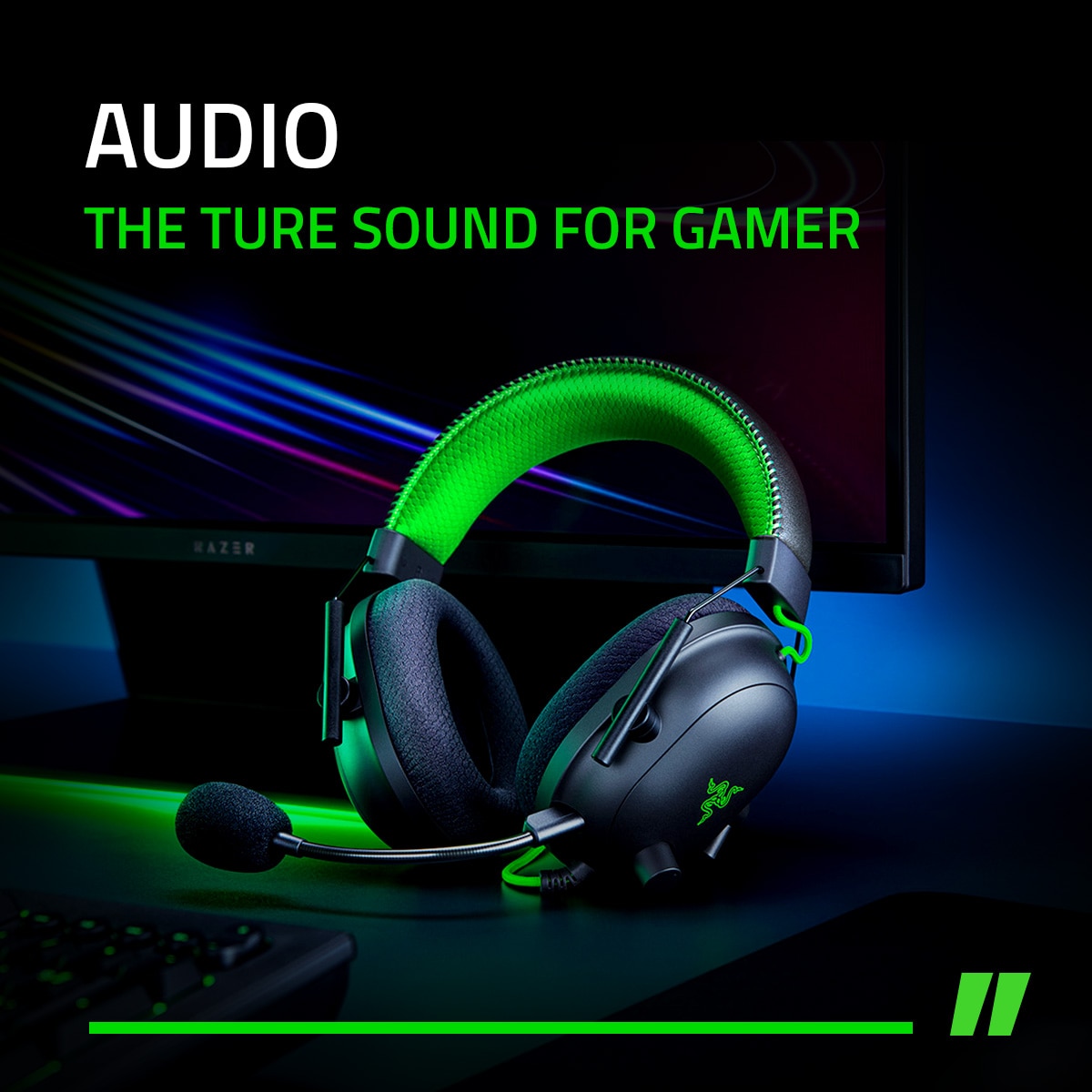 Razer 雷蛇 電競耳機提供玩家更沉浸的遊戲體驗，採用覆蓋全耳的特別設計及厚實柔軟的耳墊，形成更佳的密封效果，並帶來更優異的隔音效果，將所有噪音阻絕在外。