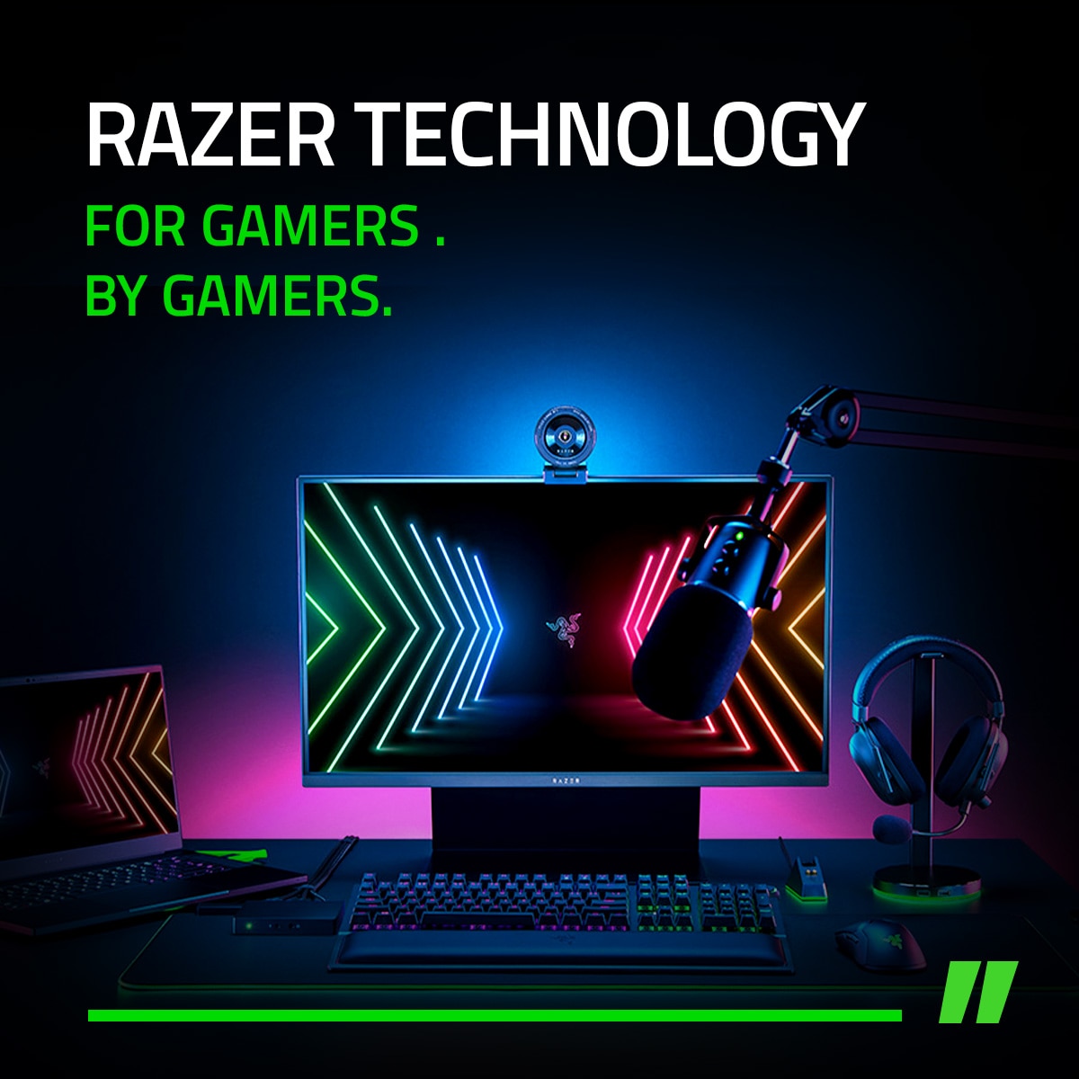 Razer 雷蛇推出許多科技，包含 HyperSpeed Wireless 技術；FOCUS+ 擁有最高20,000DPI的光學感測器…等，致力提供頂尖科技給玩家。