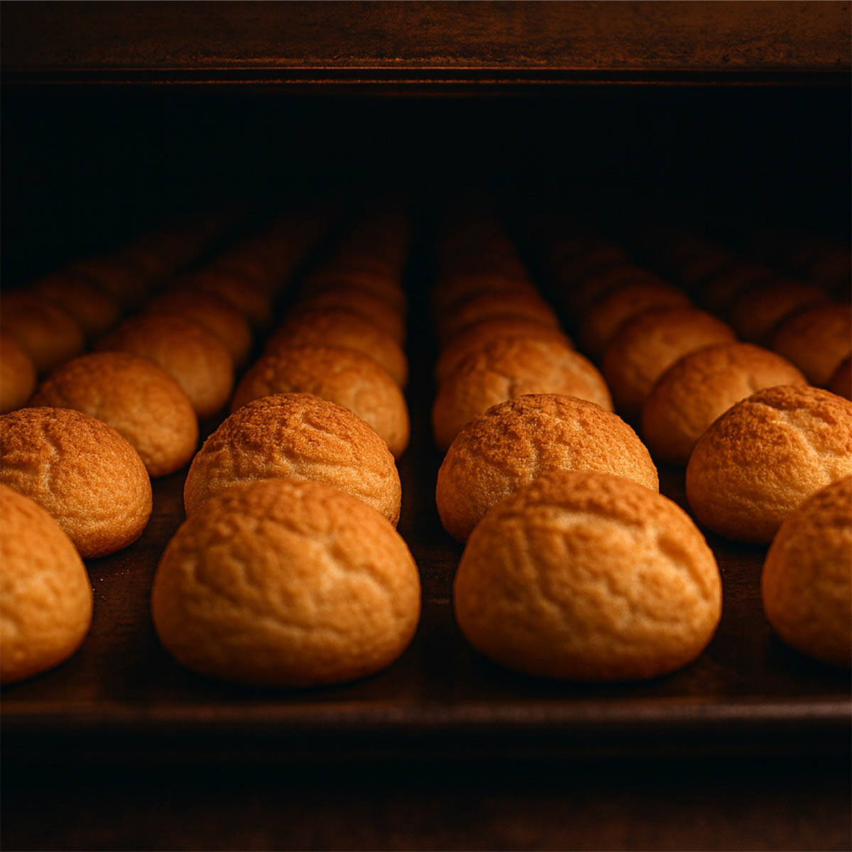 興麥全程低溫慢烤，細心琢磨的菠蘿泡芙殼！酥脆口感加層次！無添加人工色素、無人工香料、無防腐劑，安心品嚐最純粹的美味。
