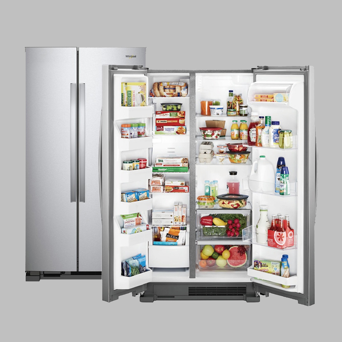 Whirlpool 惠而浦對開冰箱大容量空間，分層收納一目了然，幫您儲存全家人的美味。