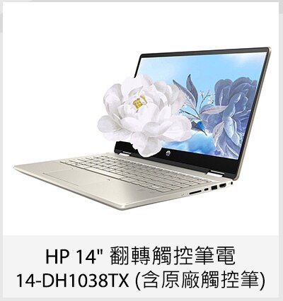 HP 14吋翻轉觸控筆電 14-DH1038TX (含原廠觸控筆)