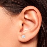 0.5克拉 18K白K金 公主方形鑽石耳環 VS2/I 0.5克拉 18K白K金 公主方形鑽石耳環 VS2/I