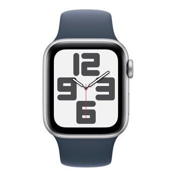 Apple Watch SE (GPS) 40公釐銀色鋁金屬 風暴藍色運動型錶帶