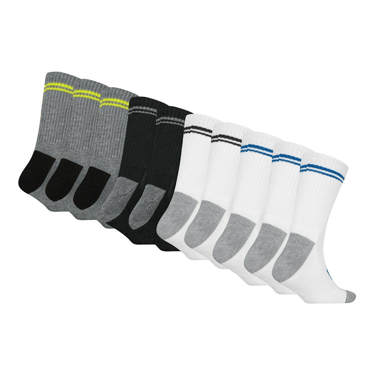 Puma 兒童中筒襪 10入組 黑灰白