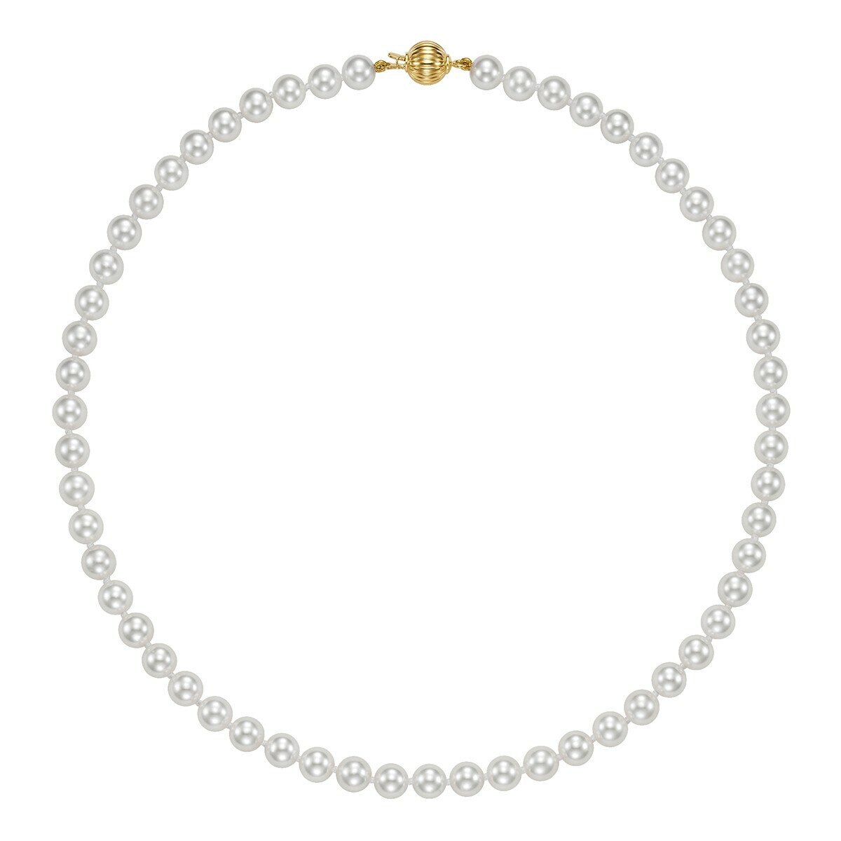 淡水珍珠項鍊 18K白K金 7公釐-7.5公釐 淡水珍珠項鍊 18K白K金 7公釐-7.5公釐