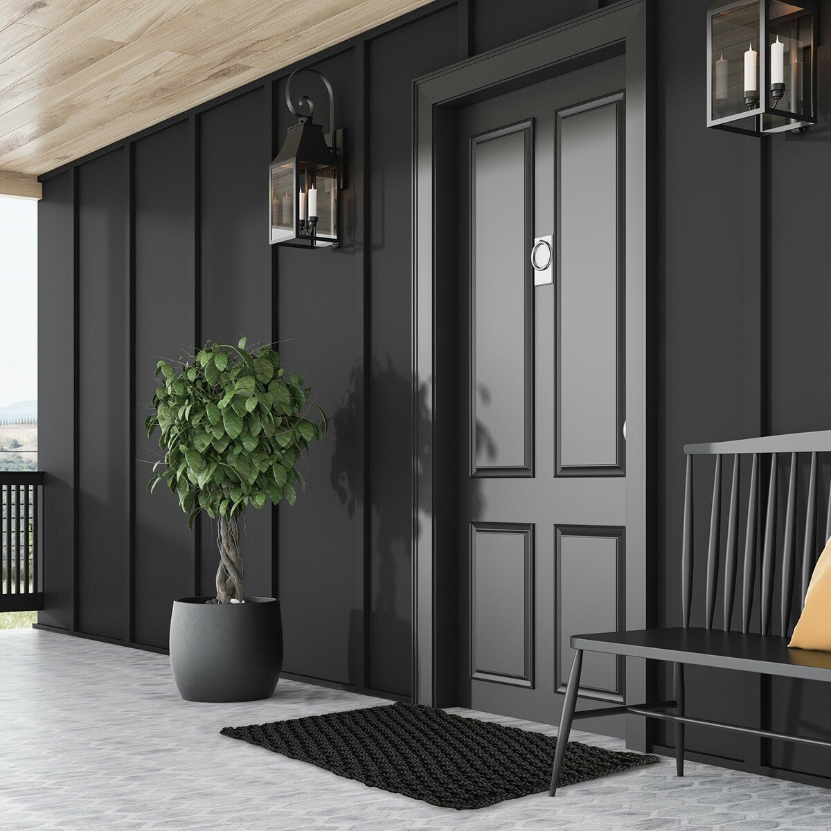 Korhani Studio 編織質感地墊 60公分 X 90公分 X 1.8公分 黑