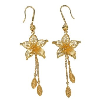 24K黃金耳環 精品花絲 240厘